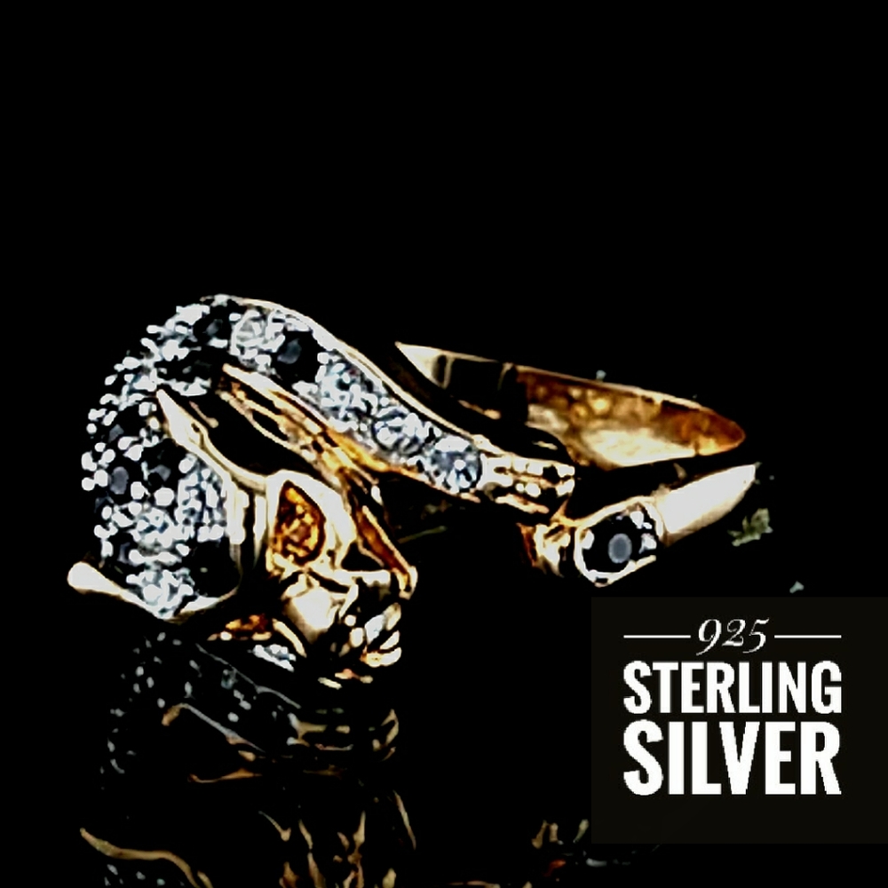 Ladies 925 Sterling Silver Leopard Ring